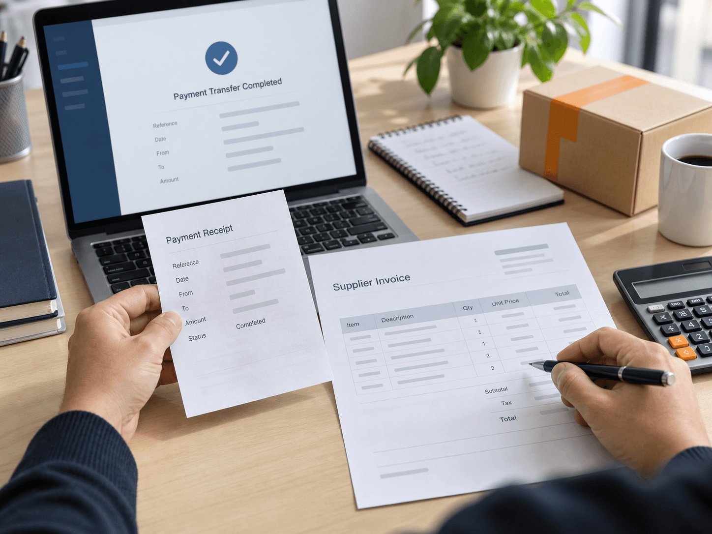 Payment records and an itemized cost statement