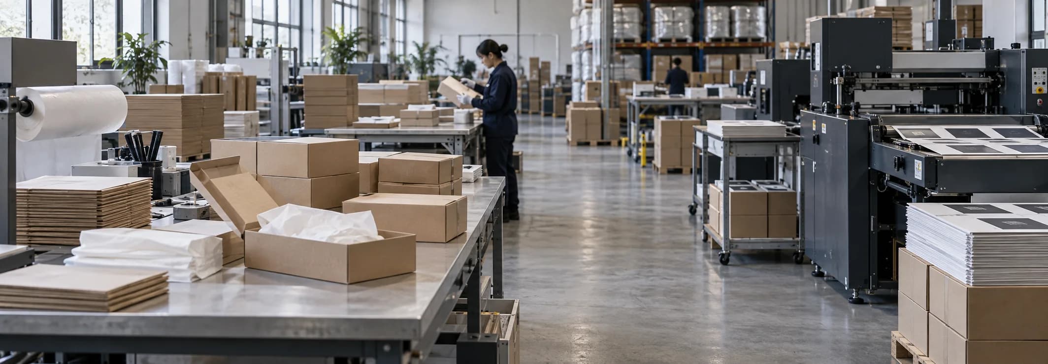 Illustrative packaging production floor