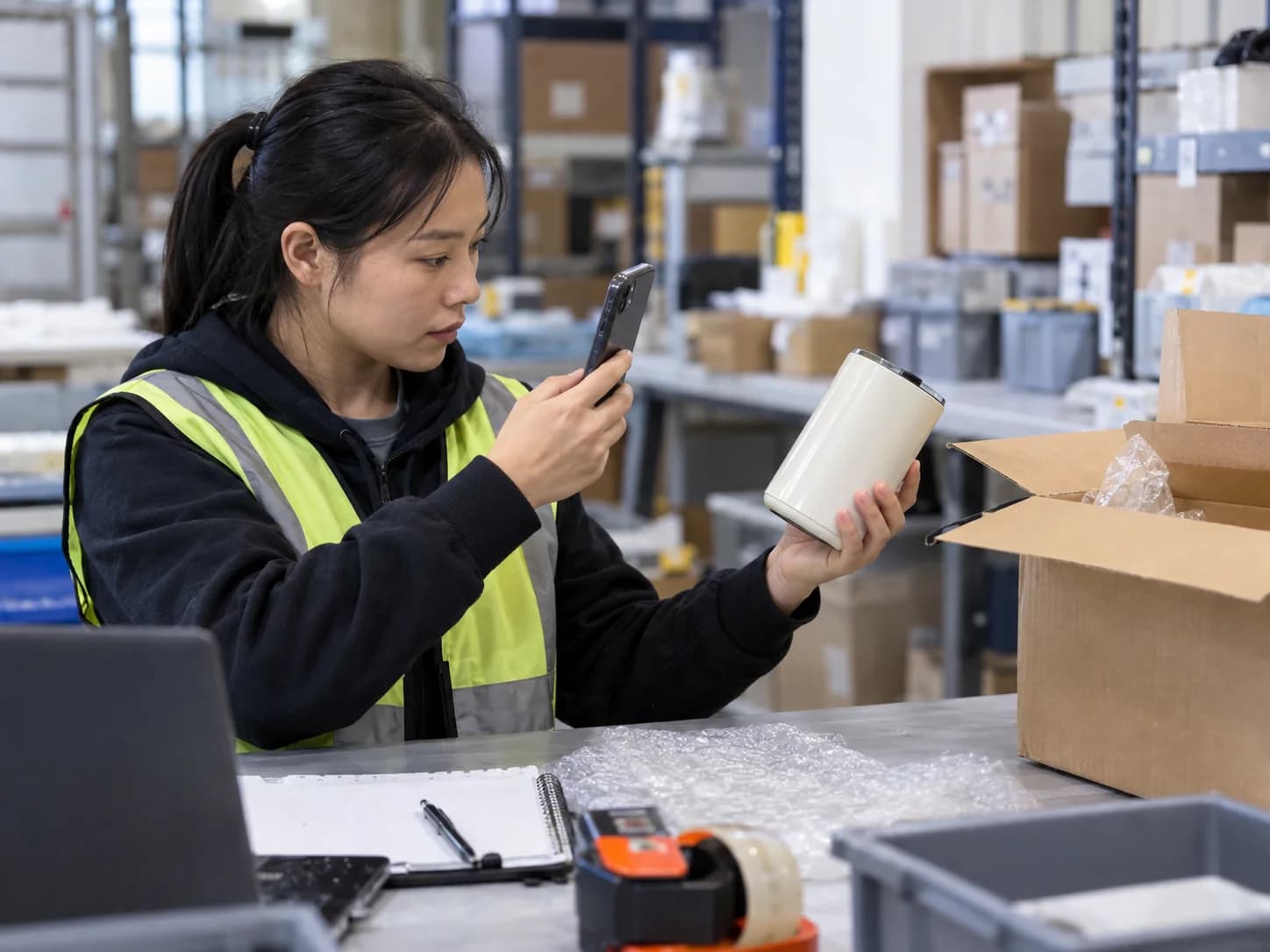 Illustrative product inspection and evidence photo