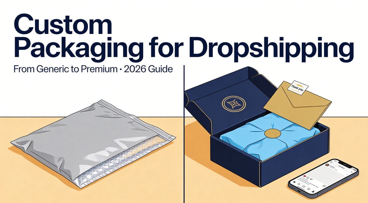 Plain mailer compared with a branded box, tissue paper and thank-you card.